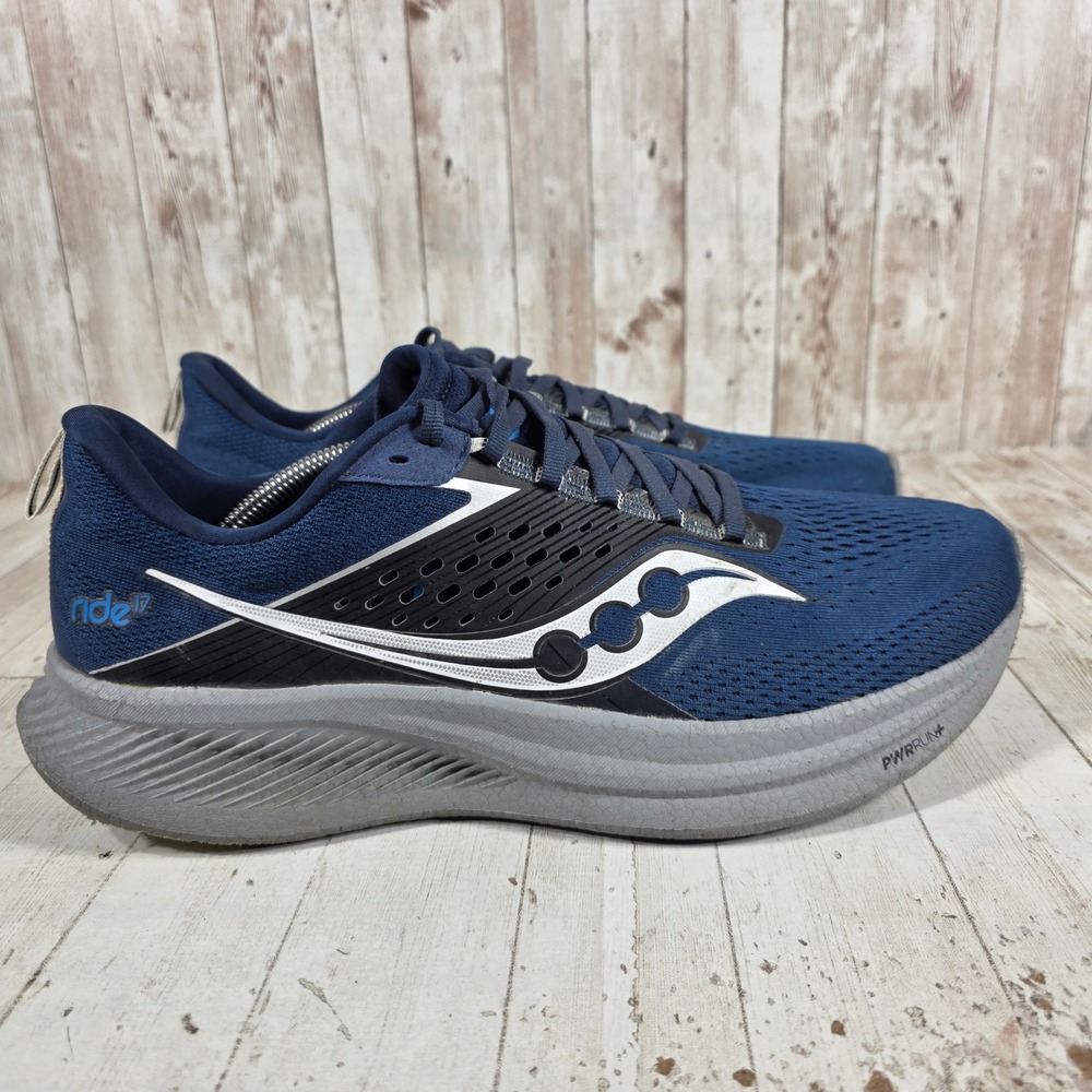 Saucony Ride 17 Mens Running Shoes Navy Blue Black S20924-106 Size 12